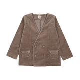 Trim Velvet Blazer-Misty Oat