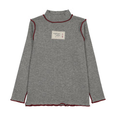 Limited Capsule Mock Neck Top-Light Gray Heather