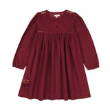 Limited Capsule Embroidered Dress-Deep Red