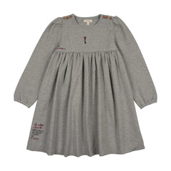 Limited Capsule Embroidered Dress-Light Gray Heather