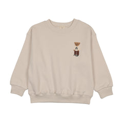 Bear Sweatshirt Boy-Ivory/Embroidered