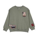 Patch Boy Sweatshirt-Dried Green