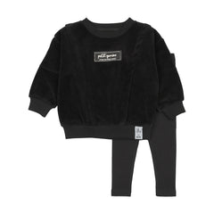 Velour Boys Set-Black