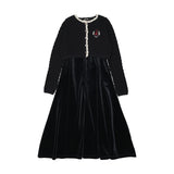 Crest Maxi Cardigan Set-Navy