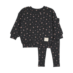Printed Toddler Set-Black Print