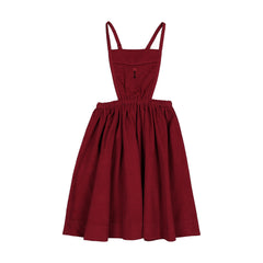 Limited Capsule Bib Jumper-Deep Red
