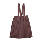 Knife Pleated Suspender Skirt-Vintage Purple
