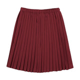 Knife Pleated Skirt-Deep Red