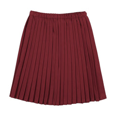 Knife Pleated Skirt-Deep Red