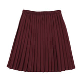 Knife Pleated Skirt-Burgundy