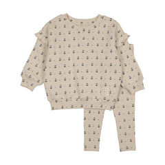 Printed Toddler Set-Cream Print