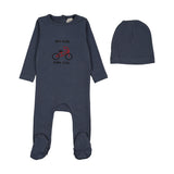 Bike Footie Set-Vintage Blue