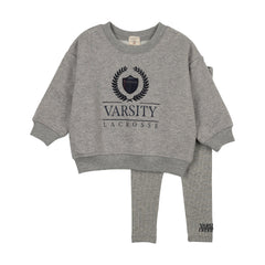Fan Club Boys Sweatshirt Set Big Logo-Light Gray Heather