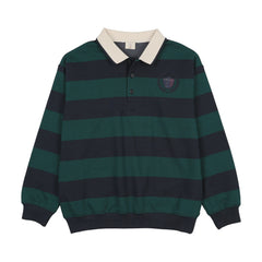 Fan Club Polo Sweatshirt-Varsity/Navy Green