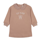 Varsity Crest Sweatshirt Dress-Bud Pink