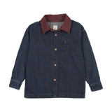 Denim Day Boys Shirt-Denim/Burgundy