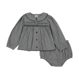 Plaid Edition Girls Toddler Set-Dried Blue Plaid