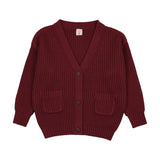 Grandpa Cardigan-Deep Red