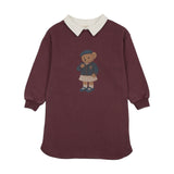 Doll Sweatshirt Dress-Washed Burgundy