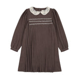 Pleated Dress-Misty Oat Heather