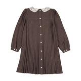 Pleated Dress-Misty Oat Heather