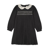 Pleated Dress-Black