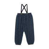 Knit Strap Bubble Suspender-Blue Denim