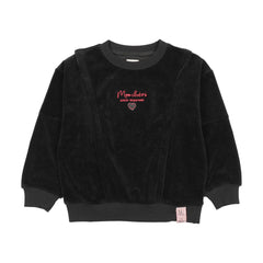 Velour Girls Sweatshirt-Black