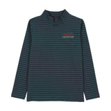 Fan Club Mockneck-Navy/Green Stripe
