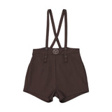 Boys Overall Shorts-Chocolate Brown