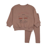 Cafe Girl Sweatshirt Set-Dried Rose