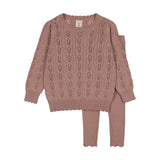 Girls Knit Set-Dried Rose