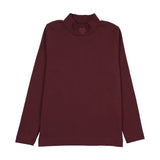 Rugged Threads Mockneck Top-Burgundy Denim