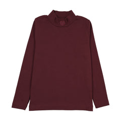 Rugged Threads Mockneck Top-Burgundy Denim