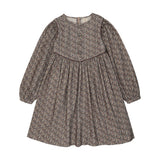 Home Garden Velvet Trim Dress Big Girl-Oxford Tan Print