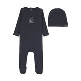 Sweet Campaign Boys Embroidered Footie Set-Navy