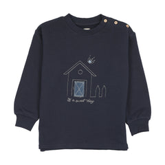 Sweet Campaign Boys Embroidered Sweatshirt-Navy