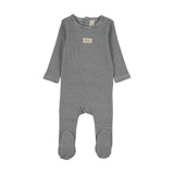 Striped bebe footie-off navy