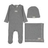 Striped bebe layette set-off navy