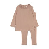 Crochet collar 2 piece set-dusty pink