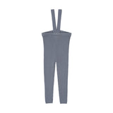 Knit Suspender Leggings-Dried Blue