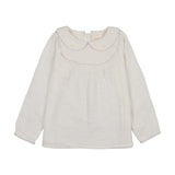Girls Embroidered Shirt-Cream/Rose