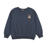 Bear Sweatshirt Boy-Vintage Indigo Embroiedered