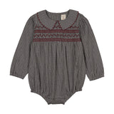 Plaid Edition Girls Romper-Soft Grey Plaid