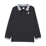 Contrast Collar Polo-Navy