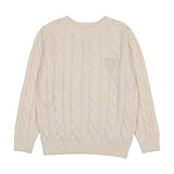 Chunky V Neck Sweater-Cream