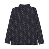 Sweet Campaign Printed Mockneck-Navy Print