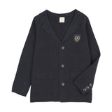 Crest Knit Blazer-Navy
