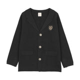 Crest Knit Blazer-Black