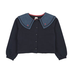 Sweet Campaign Sailor Collar Cardigan-Navy